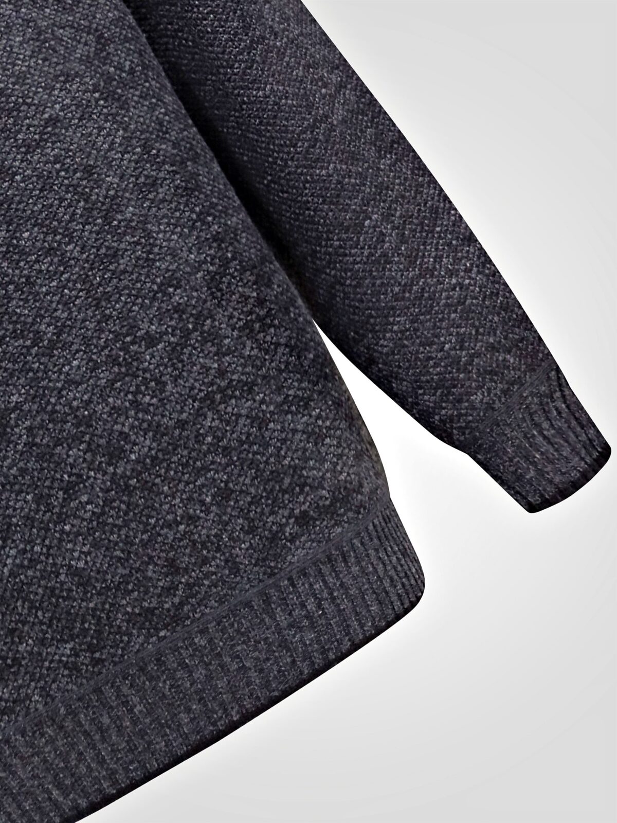 D555 Quarter Zip Bonded Check Sweater RONALD CHARCOAL 802007
