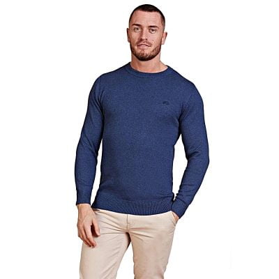 RAGING BULL COTTON CASHMERE CREW NECK SWEATER DEEP BLUE