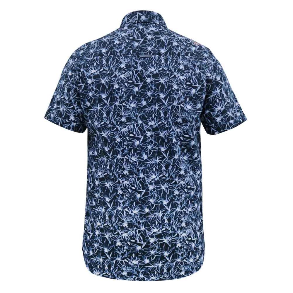 D555 PADBURY FLORAL ALL OVER  PRINT COTTON SHIRT WITH BUTTON DOWN COLLAR NAVY