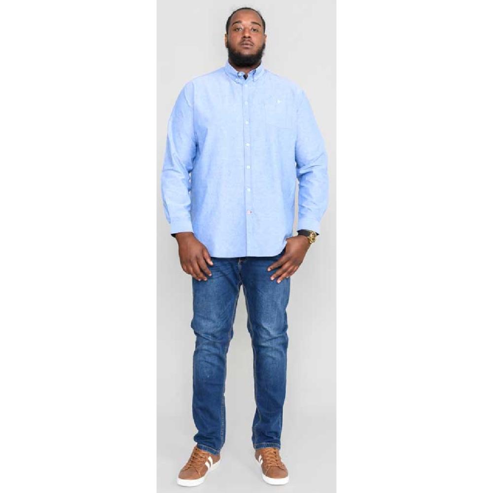 D555 COLCHESTER LONG SLEEVE OXFORD SHIRT WITH BUTTON DOWN COLLAR SKY