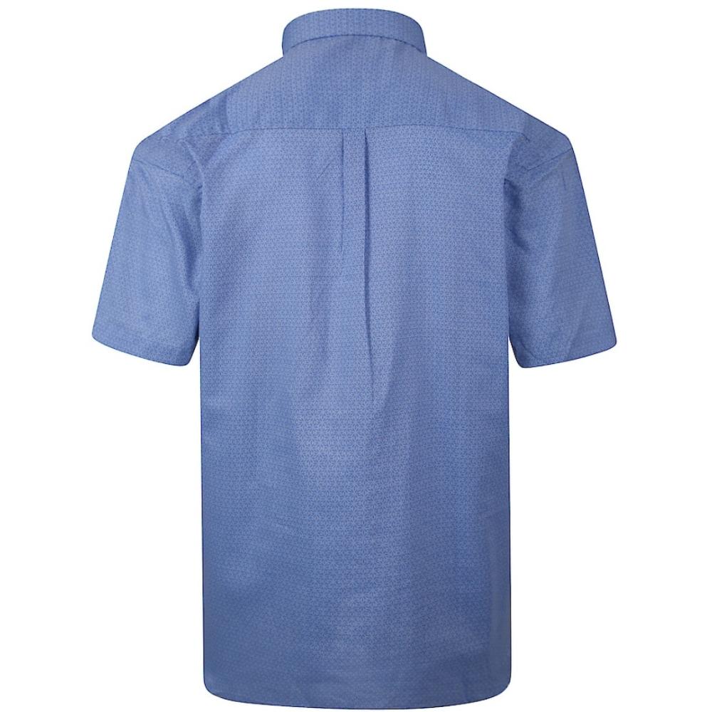 COTTON VALLEY SHORT SLEEVE PATTERNED SHIRT BLUE