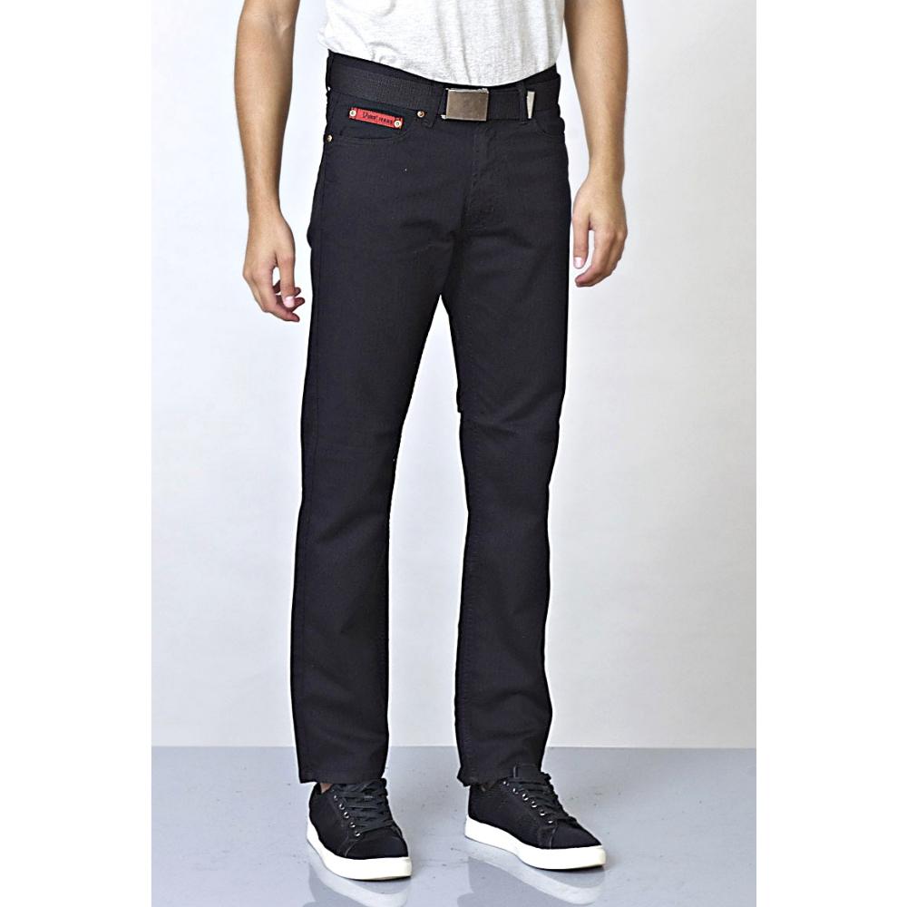 DUKE LONDON MARIO WASHED CASUAL BEDFORD CORD JEANS BLACK