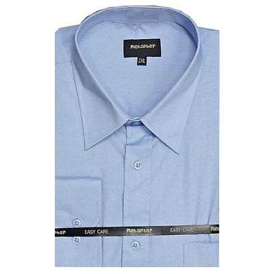 METAPHOR LONG SLEEVE PLAIN SHIRT BLUE