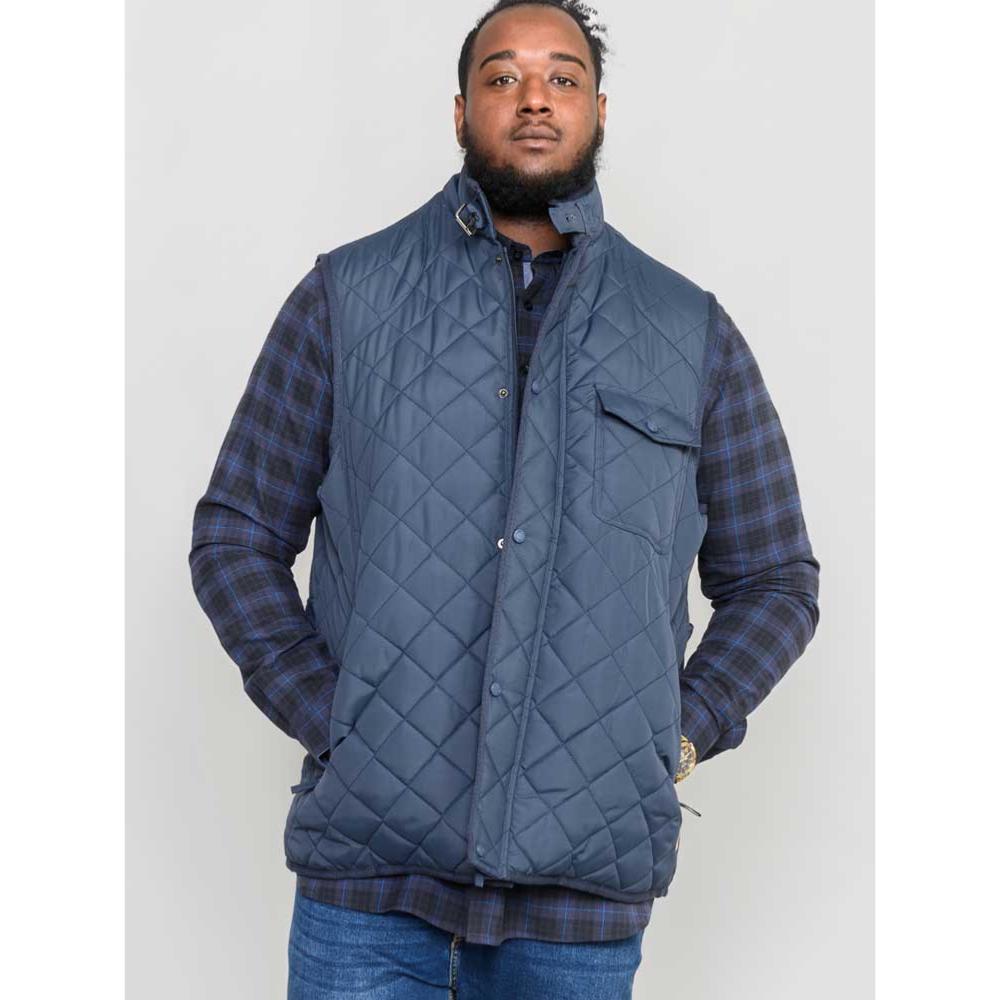 D555 NIGHTINGALE DIAMOND QUILTED GILET WITH CORDUROY TRIMS NAVY