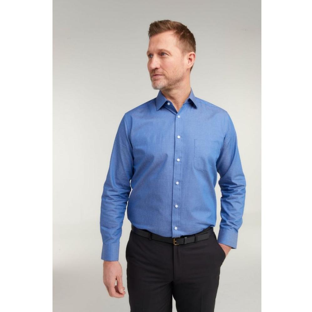 DOUBLE TWO BLUE SPECKLED PATTERN LONG SLEEVE SHIRT
