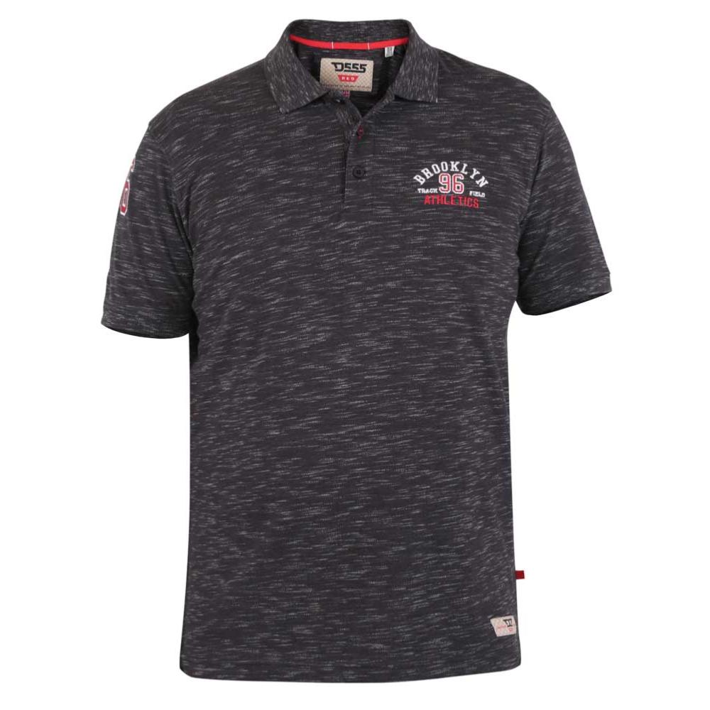 D555 CLAWTON BROOKLYN ATHLETICS RENO POLO WITH CHEST AND SLEEVE EMBRIODERY CHARCOAL