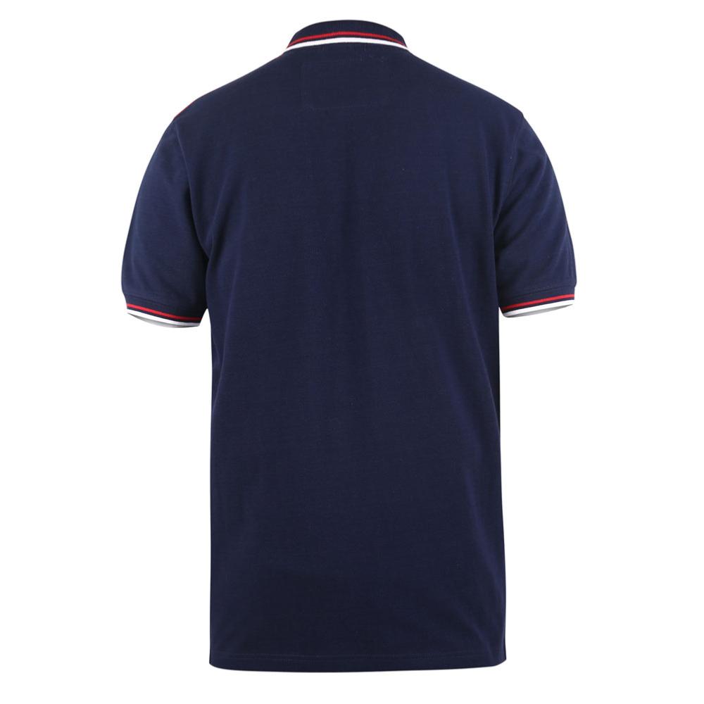 D555 STANBRIDGE COTTON POLO WITH CHEST EMBLEM AND TIPPED COLLAR N CUFFS NAVY