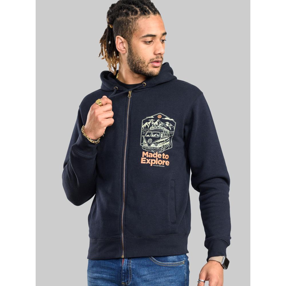 D555 ANSFORD VW OFFICIAL LICENSED HOODY MADE TO EXPLORE NAVY