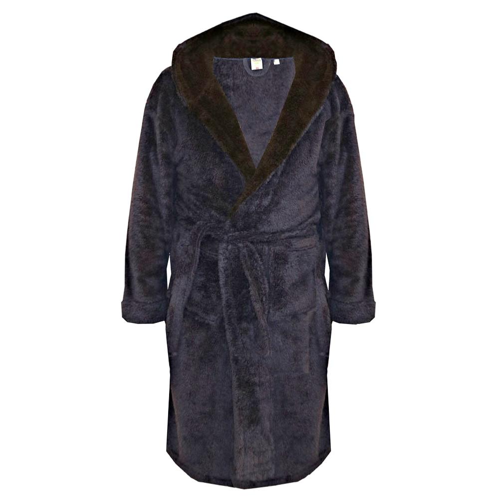 D555 NEWQUAY LUXURIOUSLY SOFT DRESSING GOWN WITH HOOD