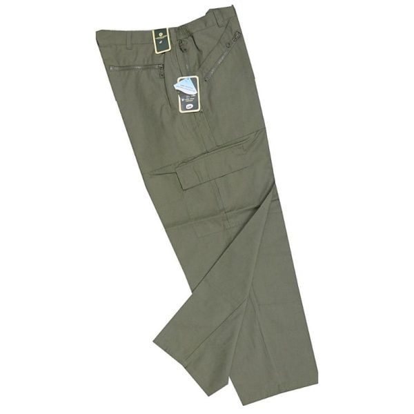 CARABOU ACTIVE WEAR MULTI POCKET OUTDOOR WORK TROUSERS MOSS