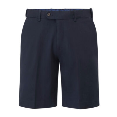 SKOPES Mens Big Peach Cotton Chino Shorts with Comfort Stretch Waist Navy