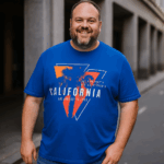 KAM CALIFORNIA PRINT TEE BLUE