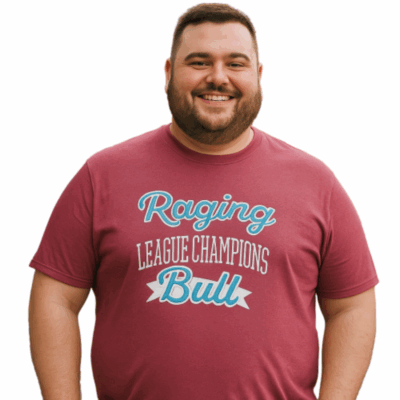 RAGING BULL CHAMBREY TEE WITH APPLIQUE DETAIL LEAGUE OF CHAMPIONS RED