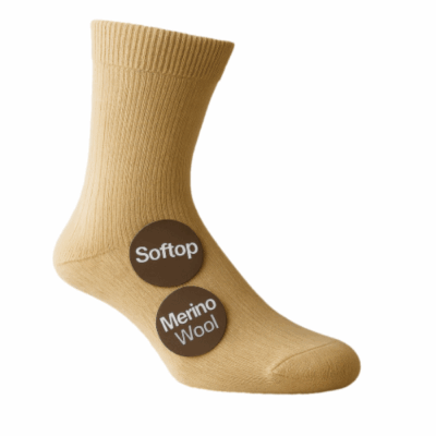 HJ HALL Extra Large Original Soft Top Wool Sock Oatmeal HJ90