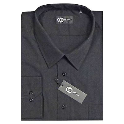 CARABOU EASY CARE LONG SLEEVE WORK SHIRT BLACK