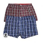 D555 Mens Plaid Woven Kingsize Boxer Shorts Pack of 2