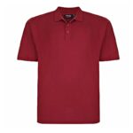ESPIONAGE Natural Cotton Plain Pique Polo Shirt Deep Red PO74