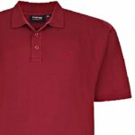 ESPIONAGE Natural Cotton Plain Pique Polo Shirt Deep Red PO74