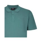 ESPIONAGE Natural Cotton Plain Pique Polo Shirt Mid Green PO74