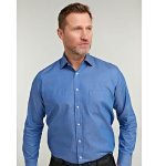 DOUBLE TWO BLUE SPECKLED PATTERN LONG SLEEVE SHIRT