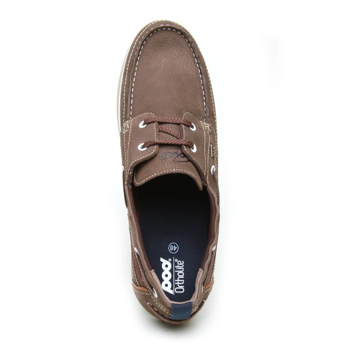 POD SAIL LEATHER LACE UP BOAT SHOE BROWN