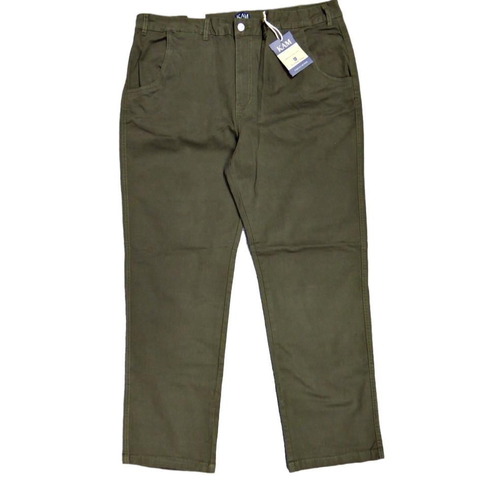 KAM COMFORT COTTON CHINO WITH ACTIVE STRETCH KHAKI