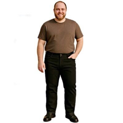 KAM BIG MANS STRETCH JEANS BLACK KBS101