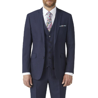 SKOPES HARCOURT TEXTURED TWEED EFFECT JACKET NAVY