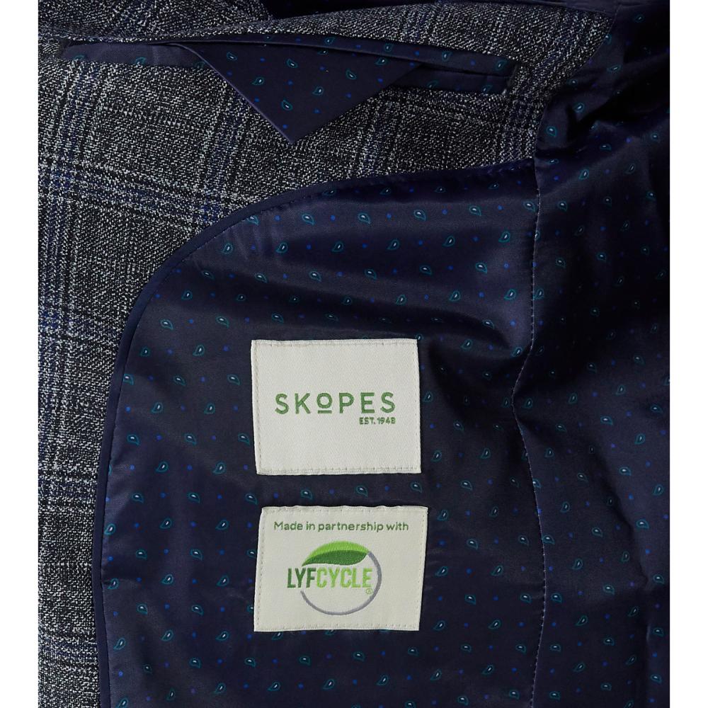 SKOPES ACARO NEW LYFCYCLE SUIT RANGE GREY AND BLUE CHECK JACKET