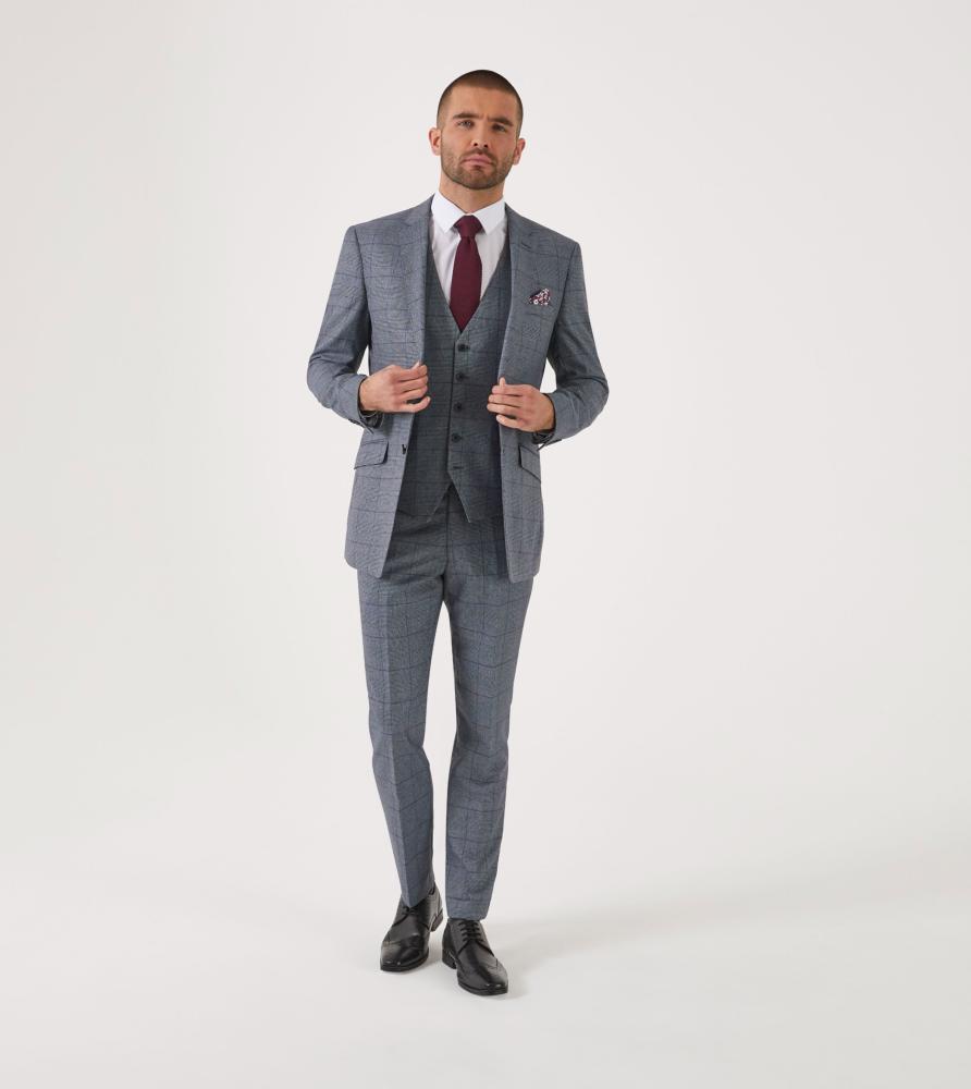 SKOPES REECE TAILORED HERITAGE CHECK JACKET BLUE CHECK