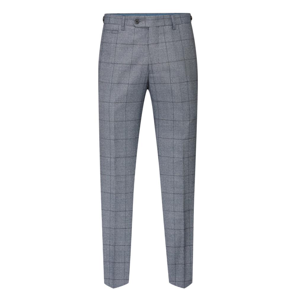 SKOPES REECE TAILORED HERITAGE CHECK TROUSERS BLUE CHECK