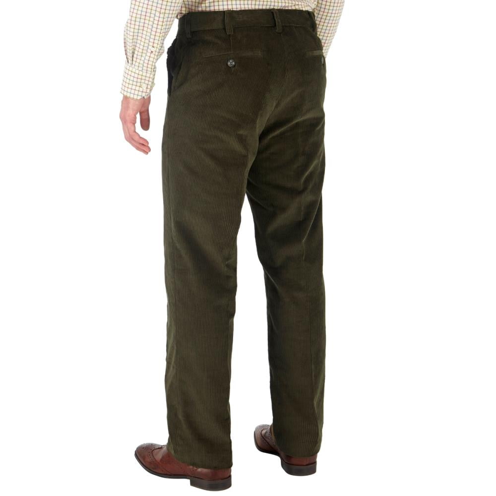 SKOPES ROWLAND CORDUROY TROUSERS WITH ACTIVE WAIST OLIVE