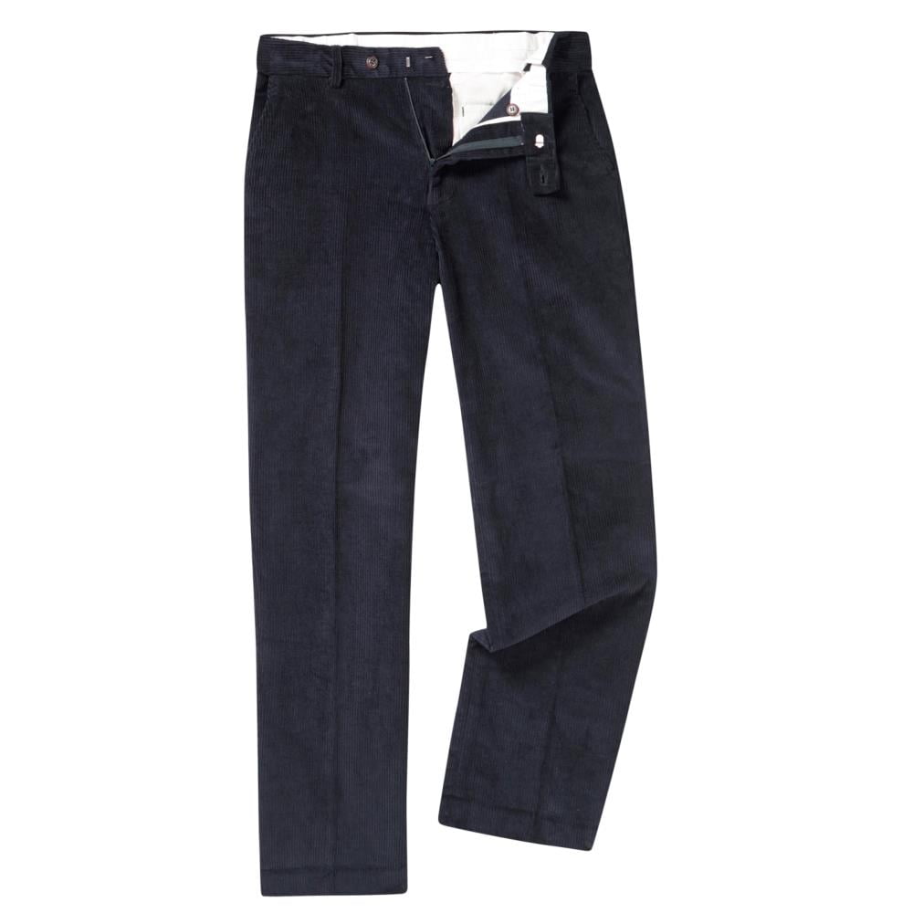 SKOPES LEWIS CORDUROY TROUSERS WITH ACTIVE WAIST NAVY