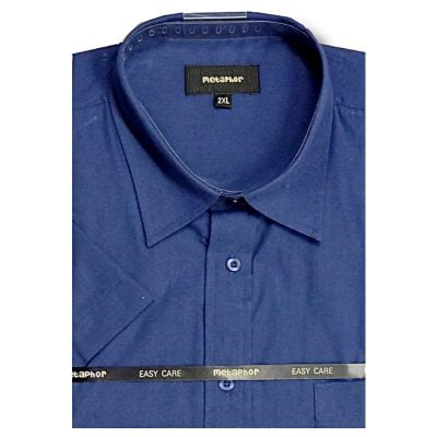 METAPHOR SHORT SLEEVE PLAIN SHIRT NAVY