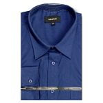 METAPHOR LONG SLEEVE PLAIN SHIRT NAVY