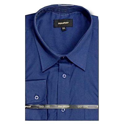 METAPHOR LONG SLEEVE PLAIN SHIRT NAVY
