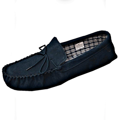 MOKKERS SUEDED LEATHER MOCASSIN SLIPPERS BLACK