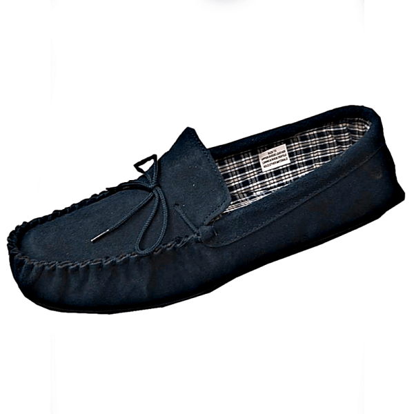 MOKKERS SUEDED LEATHER MOCASSIN SLIPPERS BLACK