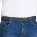 D555 Big Mans Ozzy Square Belt with Matt Buckle Black