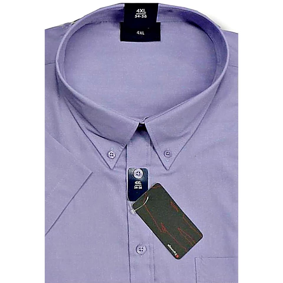 ESPIONAGE COTTON RICH SHORT SLEEVE SHIRT WITH BUTTON DOWN COLLAR LAVENDER