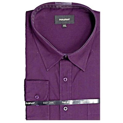 METAPHOR LONG SLEEVE PLAIN SHIRT AUBERGINE