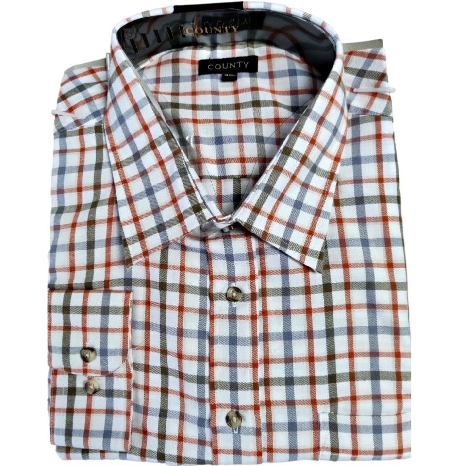 COUNTY BRUSHED COTTON WARM CHECK WORK SHIRTS RUSSET / SAGE