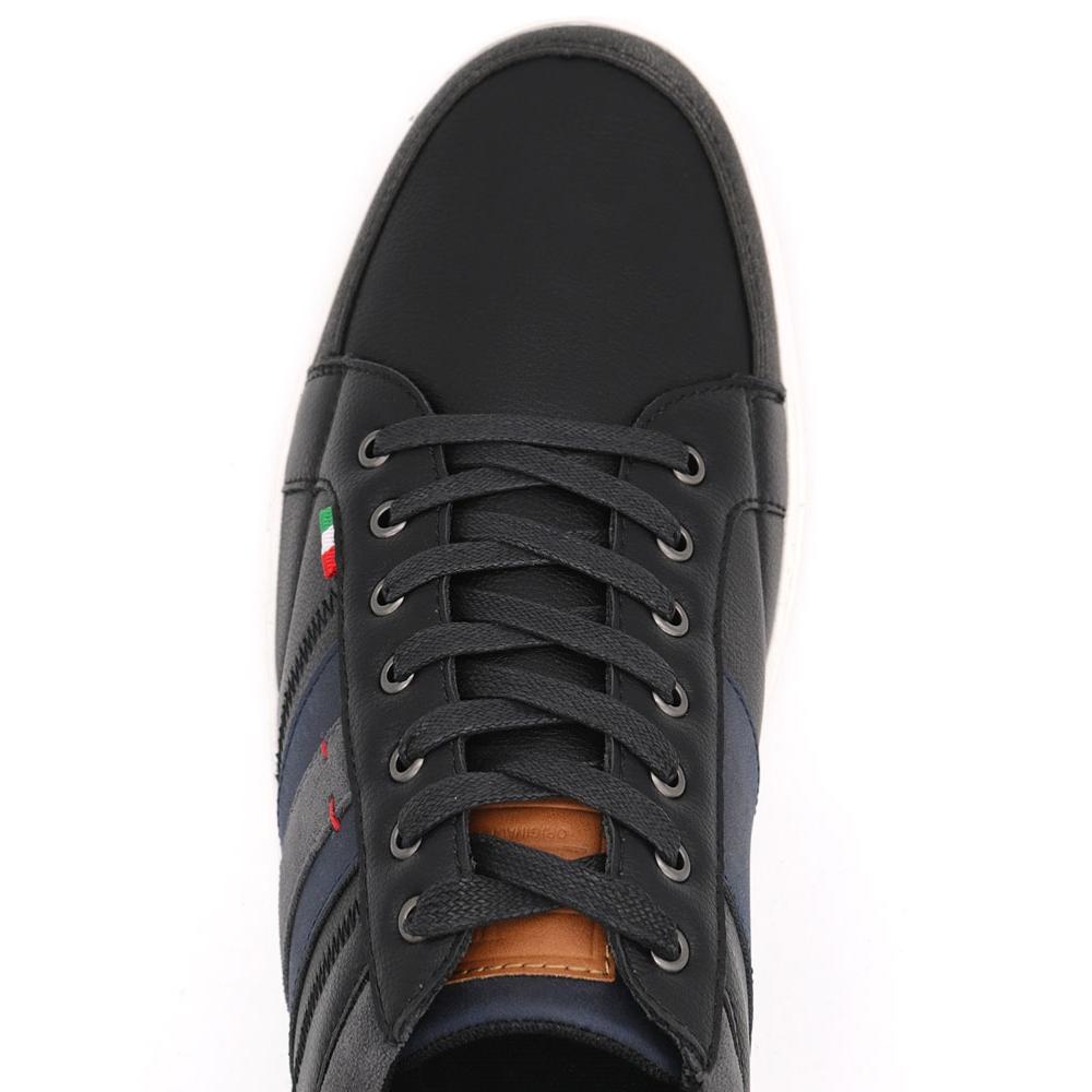 D555 DARIAN KING SIZE MENS LACE UP SHOES WITH CONTRAST TRIM BLACK