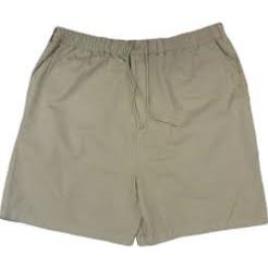 ESPIONAGE Casual Cotton rugby Shorts with Comfort Stretch tie waist NATURAL