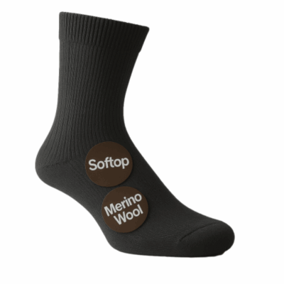 HJ HALL Extra Large Original Soft Top Wool Sock Grey HJ90