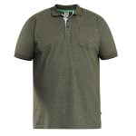 D555 GRANT KINGSIZE COTTON PIQUE POLO WITH POCKET KHAKI MARL