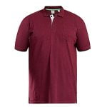 D555 GRANT KINGSIZE COTTON PIQUE POLO WITH POCKET MAROON