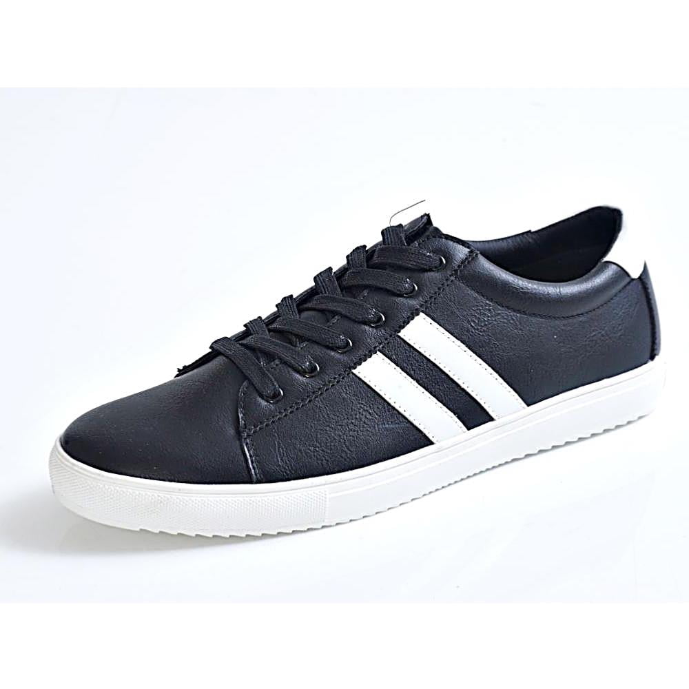 D555 FLOYD Kingsize Lace up Trainer with contrast Stripe BLACK
