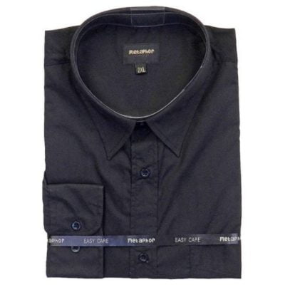 METAPHOR SHORT SLEEVE PLAIN SHIRT BLACK 8XL