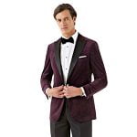 SKOPES JIVE VELVET JACKET WITH SATIN PEAK COLLAR PLUM